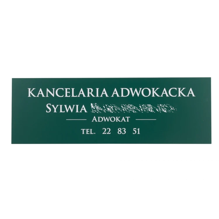 Law Office Plaque - Dark Green Laminate - Size 300x100mm - TAB067