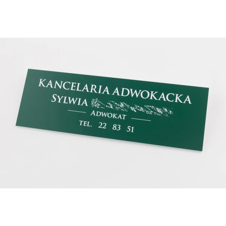 Law Office Plaque - Dark Green Laminate - Size 300x100mm - TAB067