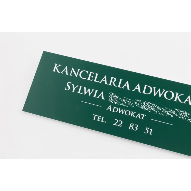 Law Office Plaque - Dark Green Laminate - Size 300x100mm - TAB067