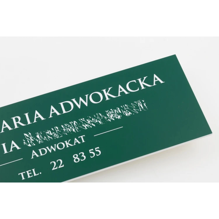 Law Office Plaque - Dark Green Laminate - Size 300x100mm - TAB067