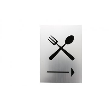 Directional sign with any content, graphics - size 100x140mm - silver or gold engraving laminate - TAB133