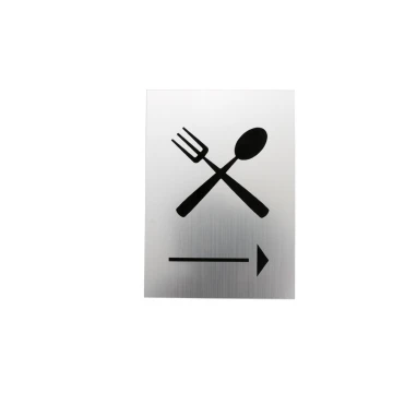 Directional sign with any content, graphics - size 100x140mm - silver or gold engraving laminate - TAB133