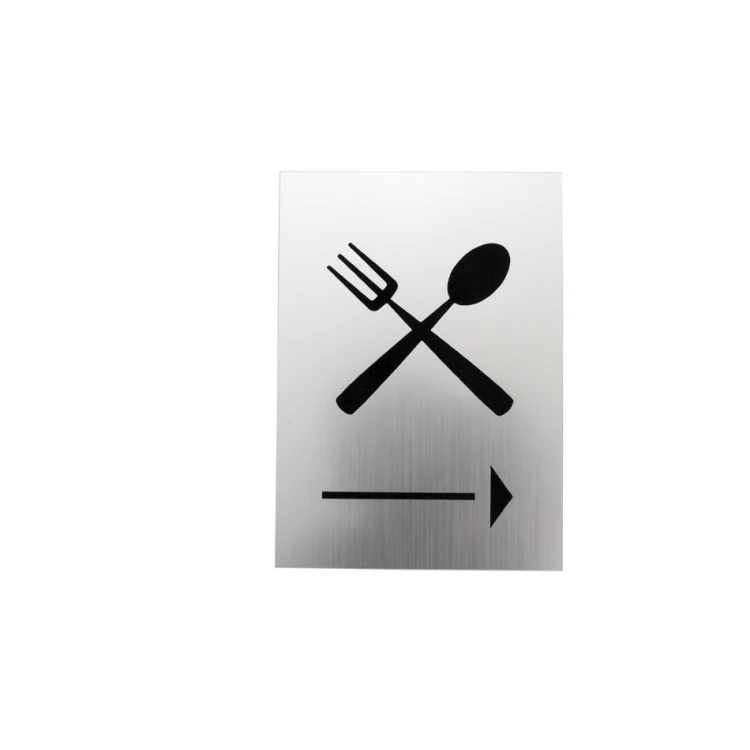 Directional sign with any content, graphics - size 100x140mm - silver or gold engraving laminate - TAB133