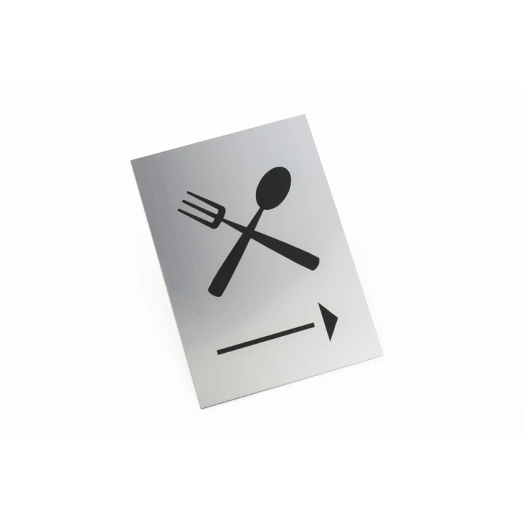 Directional sign with any content, graphics - size 100x140mm - silver or gold engraving laminate - TAB133