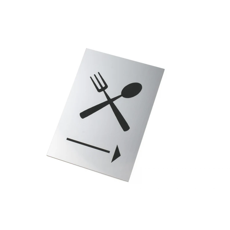 Directional sign with any content, graphics - size 100x140mm - silver or gold engraving laminate - TAB133