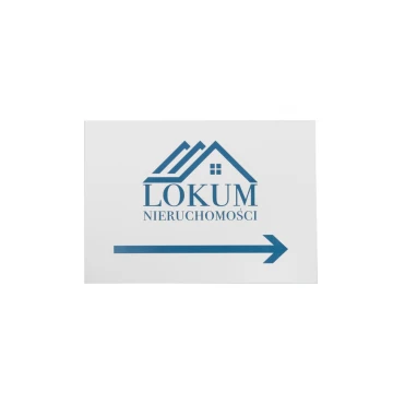Directional sign with company logo - size 210x148mm (A5) - white laminate with colorful engraving - TAB090