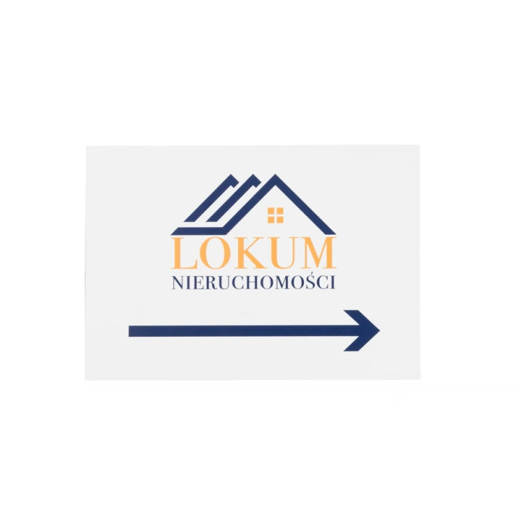 Directional sign with company logo - size 210x148mm (A5) - UV color print - PVC - TAB092