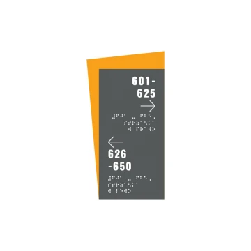 Directional sign with Braille script - size 130x250mm - Hard PVC - HORIZON - TAB310