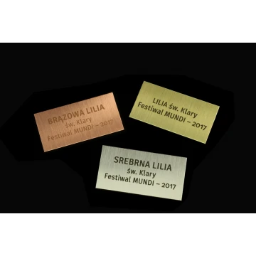 Metal plaque with custom engraving - size 50x25mm