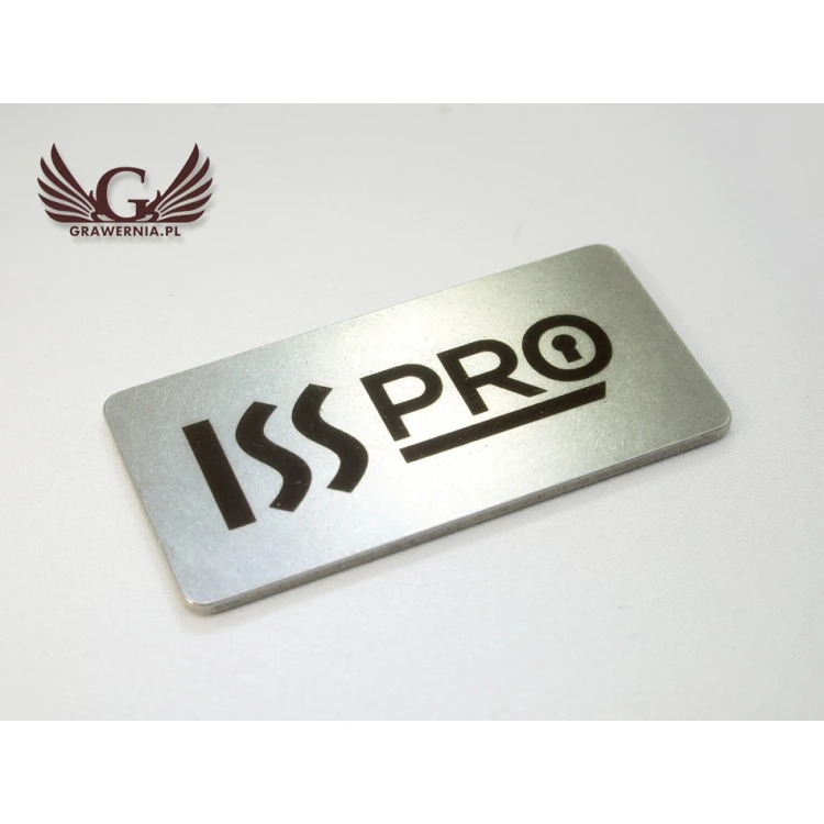 METAL PLATE WITH YOUR COMPANY'S LOGO - dimensions 50x25x1.5mm