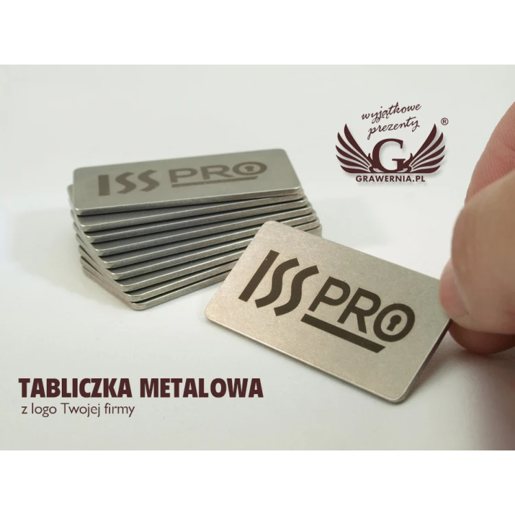 METAL PLATE WITH YOUR COMPANY'S LOGO - dimensions 50x25x1.5mm