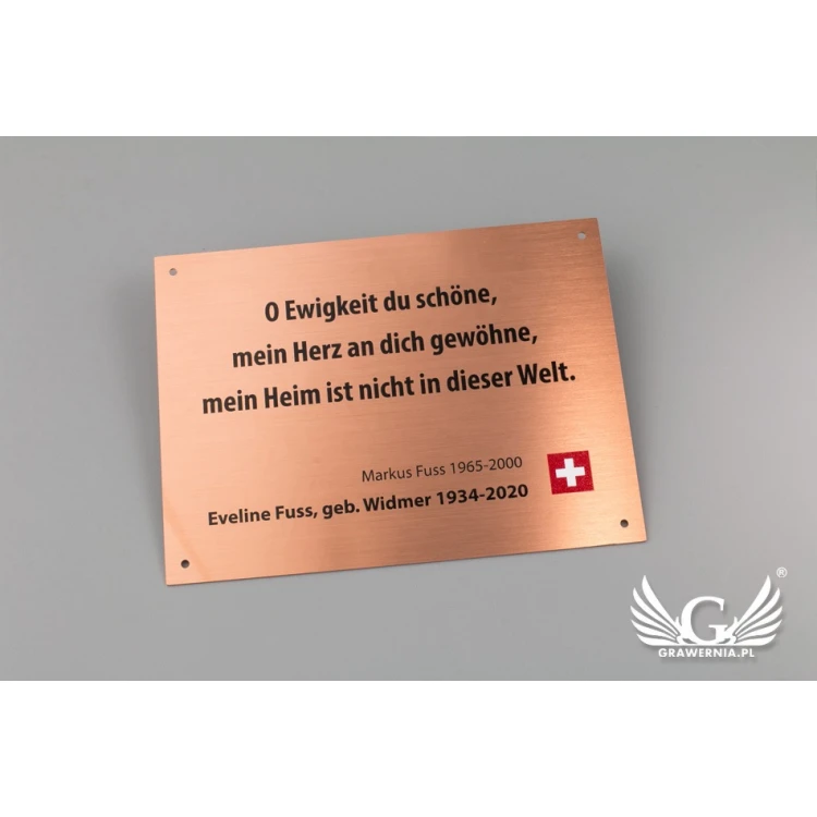 Copper Plate with UV Print - Size 120x90mm - TAB110