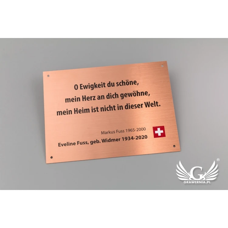 Copper Plate with UV Print - Size 120x90mm - TAB110