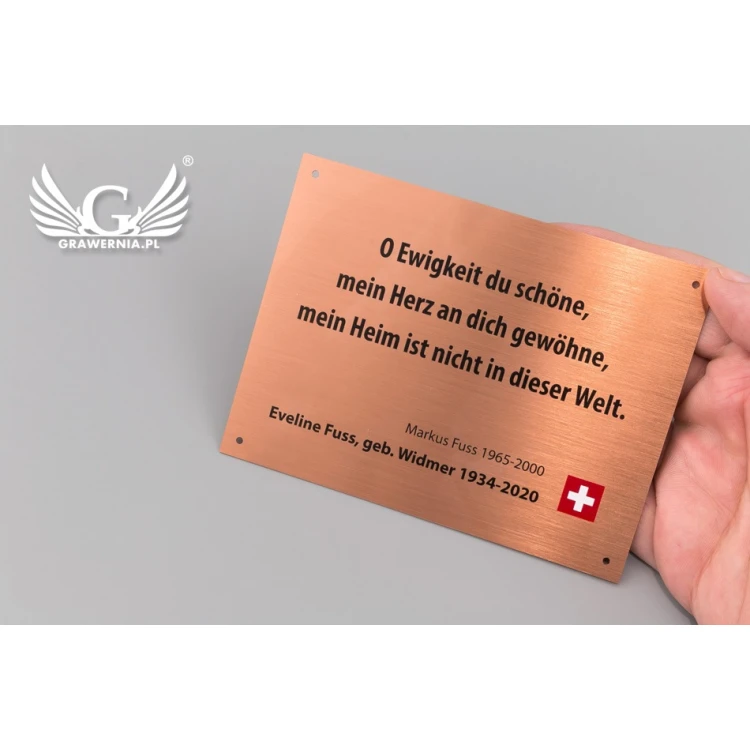 Copper Plate with UV Print - Size 120x90mm - TAB110