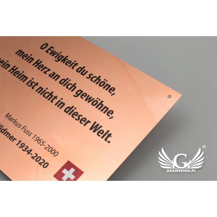 Copper Plate with UV Print - Size 120x90mm - TAB110