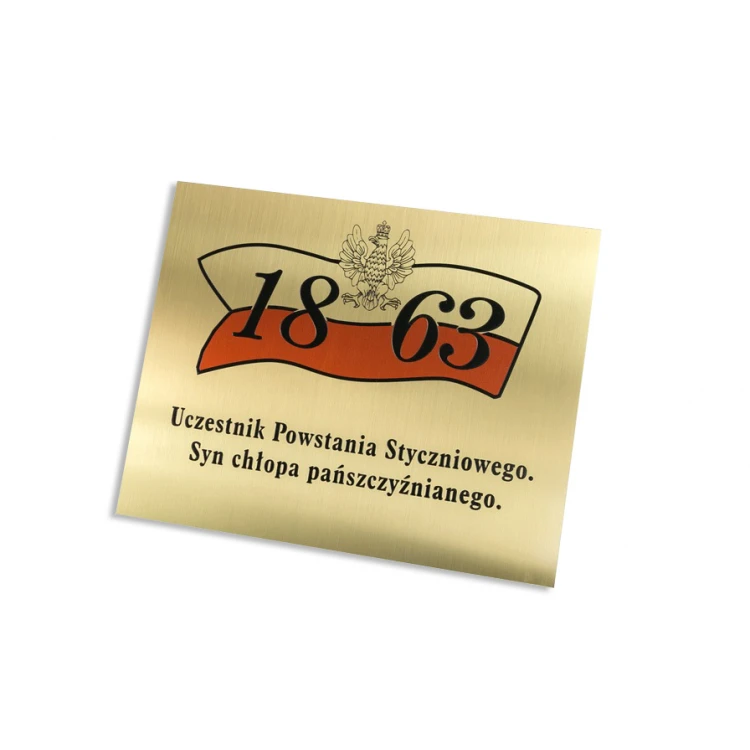 Plaque - Brushed Brass, CNC Engraved - UV Print Color - Size 250x200mm - TAB113