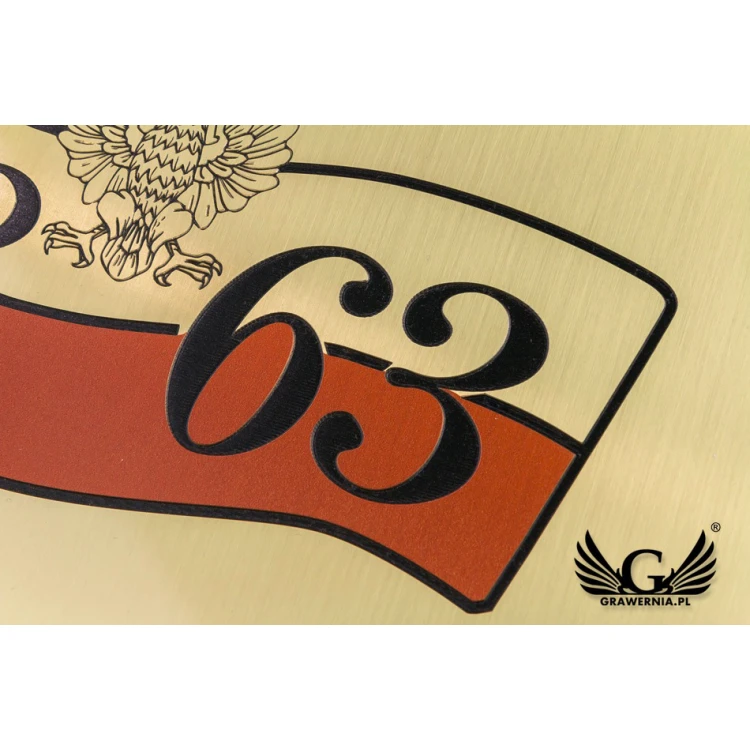 Plaque - Brushed Brass, CNC Engraved - UV Print Color - Size 250x200mm - TAB113