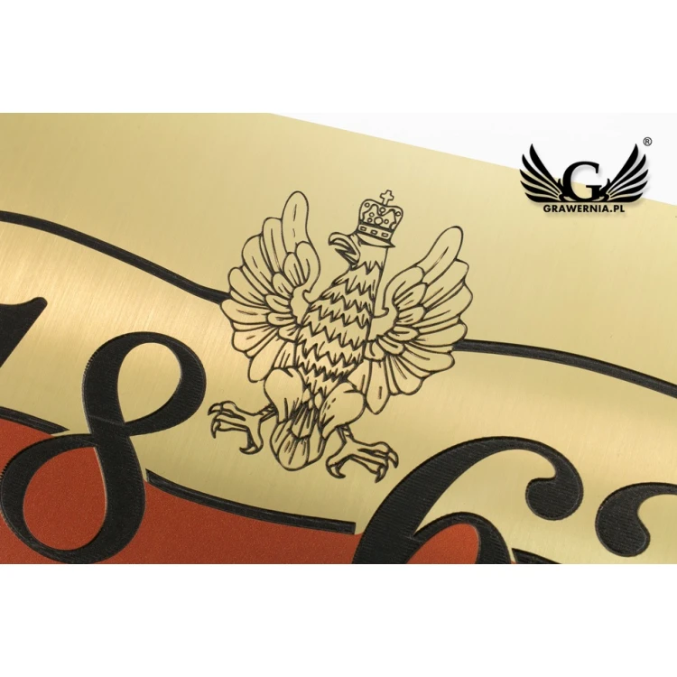 Plaque - Brushed Brass, CNC Engraved - UV Print Color - Size 250x200mm - TAB113