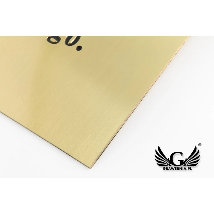 Plaque - Brushed Brass, CNC Engraved - UV Print Color - Size 250x200mm - TAB113
