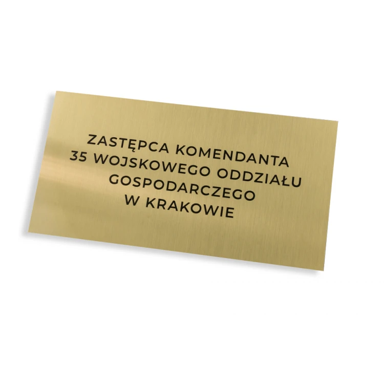 Engraved Brass Plate with Milling - Size 240x125mm - TAB066