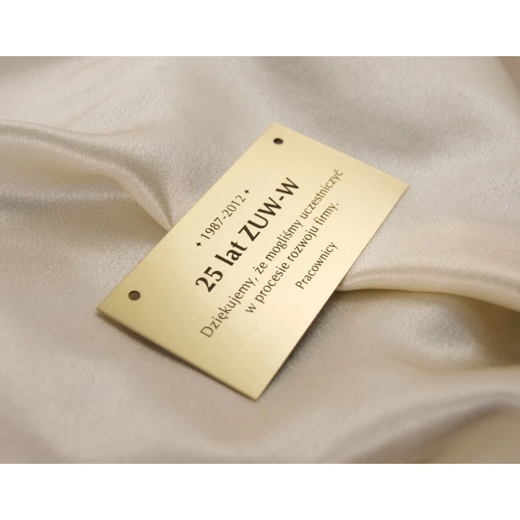 Brass Plaque with Dedication - M003 - size 75x40mm