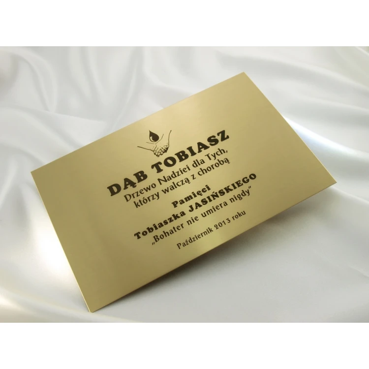 Brass Plaque with Dedication - M008 - size 200x130mm