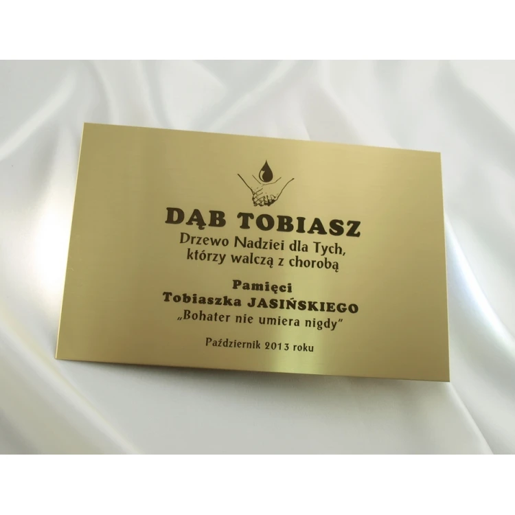 Brass Plaque with Dedication - M008 - size 200x130mm