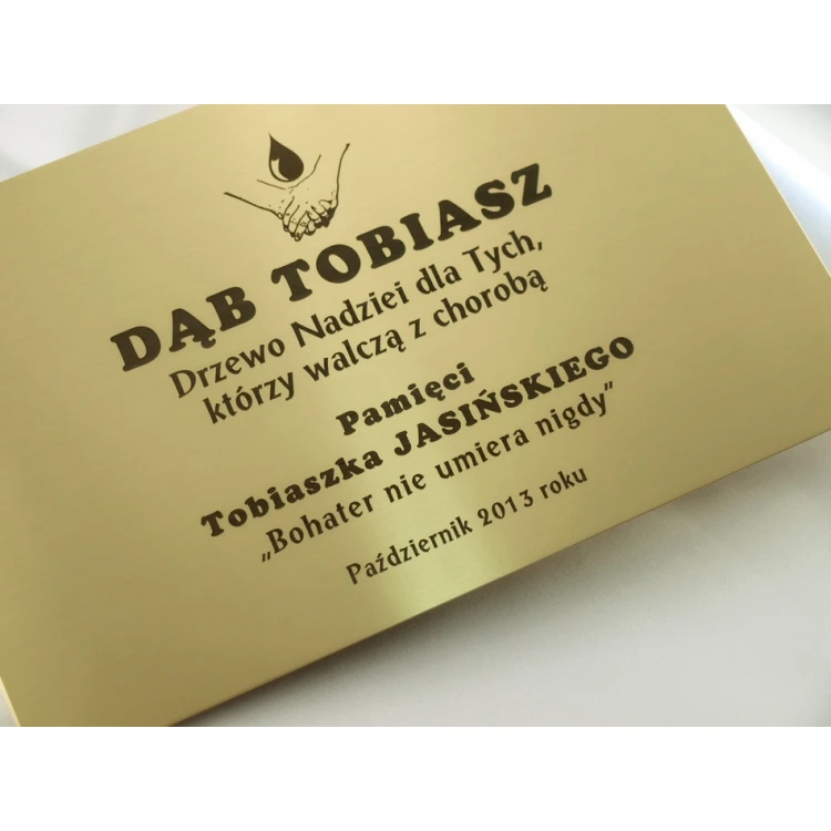 Brass Plaque with Dedication - M008 - size 200x130mm