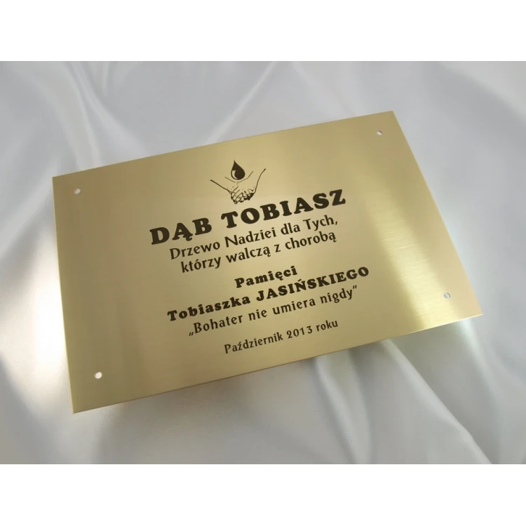 Brass Plaque with Dedication - M008 - size 200x130mm