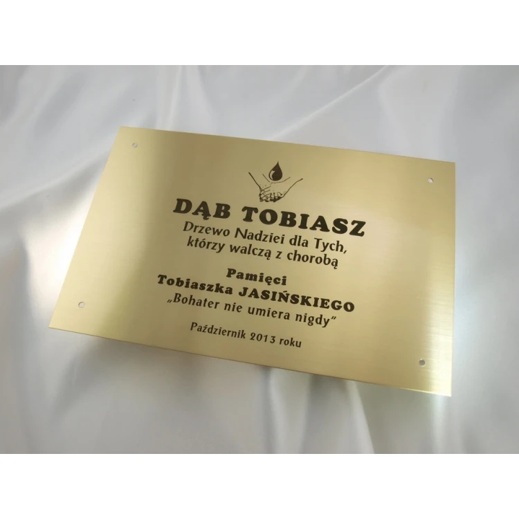 Brass Plaque with Dedication - M008 - size 200x130mm