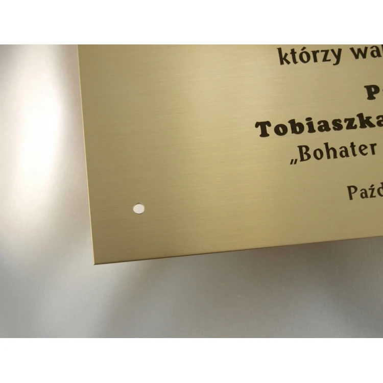 Brass Plaque with Dedication - M008 - size 200x130mm