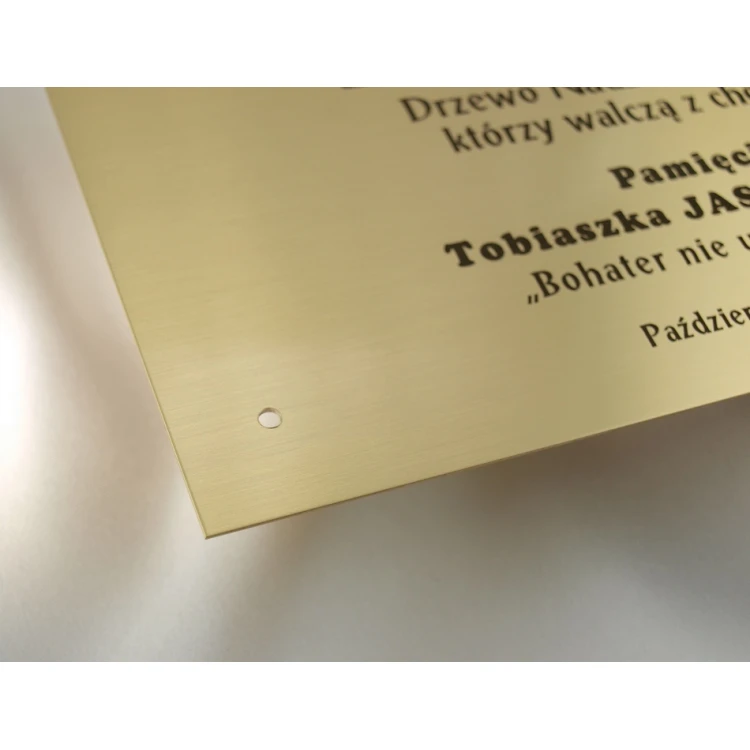 Brass Plaque with Dedication - M008 - size 200x130mm