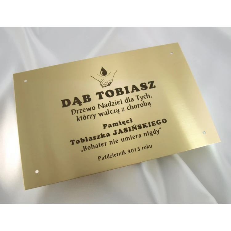 Brass Plaque with Dedication - M008 - size 200x130mm