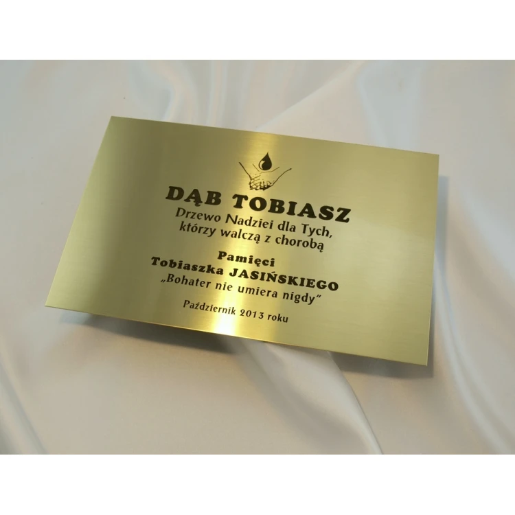Brass Plaque with Dedication - M008 - size 200x130mm
