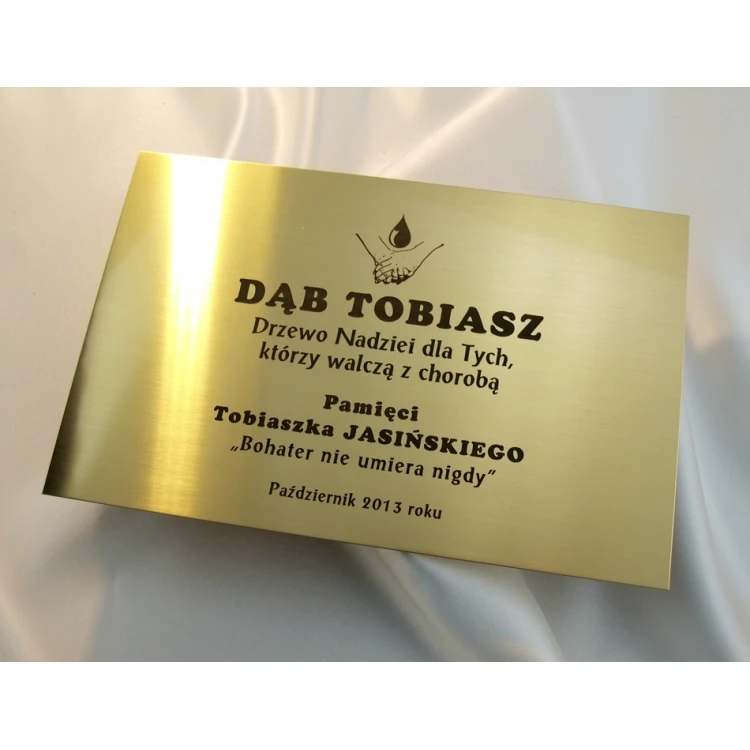Brass Plaque with Dedication - M008 - size 200x130mm