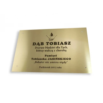 Brass Plaque with Dedication - M008 - size 200x130mm
