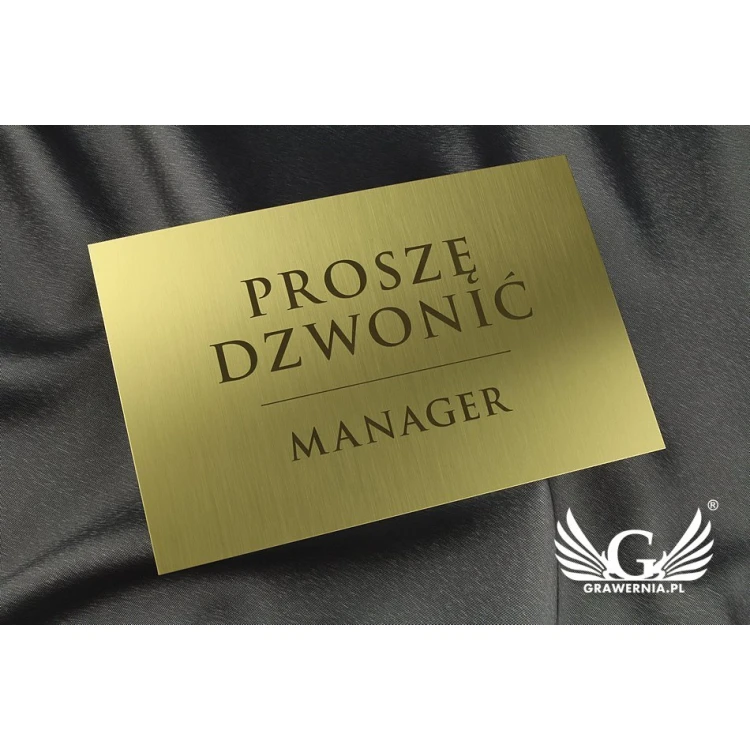Information plaque - brushed brass with lacquer - M010 - dimensions 200x130mm