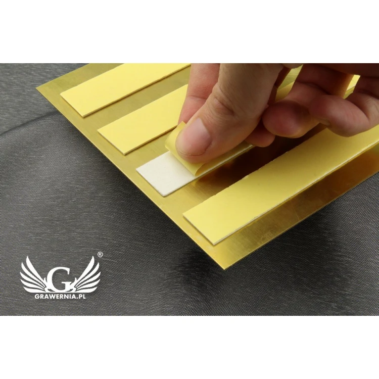 Information plaque - brushed brass with lacquer - M010 - dimensions 200x130mm