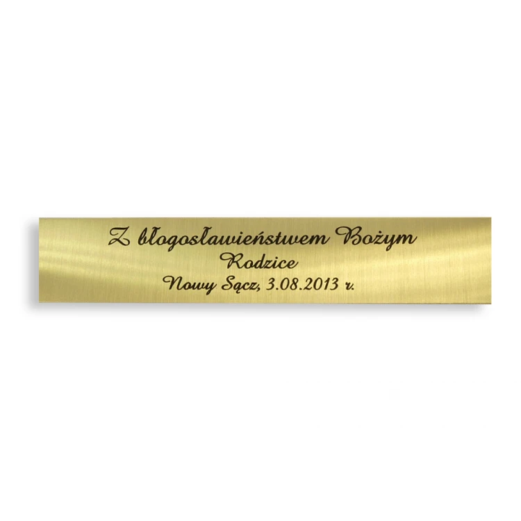 Brass Plaque with Dedication - M006 - size 100x20mm