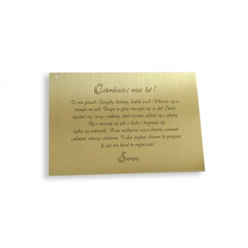 Brass Plaque with Dedication - M002 - size 130x90mm