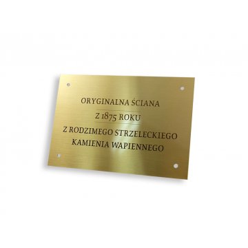 Memorial Plaque - Brushed Brass with Lacquer - M011 - Size 130x90mm