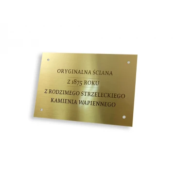 Memorial Plaque - Brushed Brass with Lacquer - M011 - Size 130x90mm