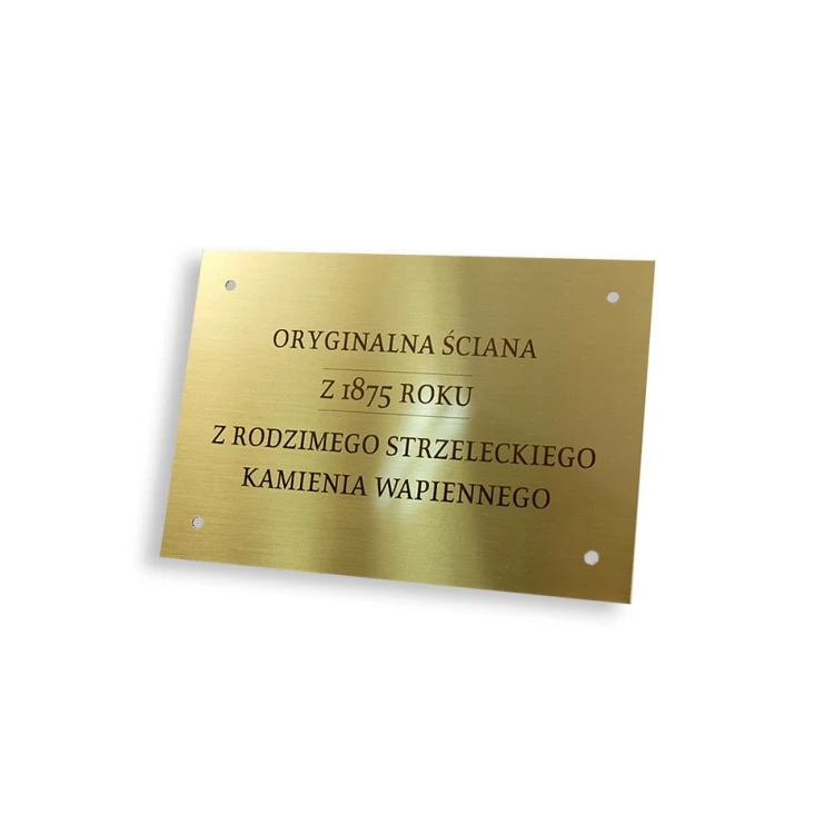 Memorial Plaque - Brushed Brass with Lacquer - M011 - Size 130x90mm