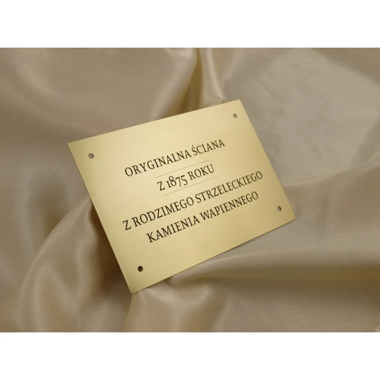 Memorial Plaque - Brushed Brass with Lacquer - M011 - Size 130x90mm