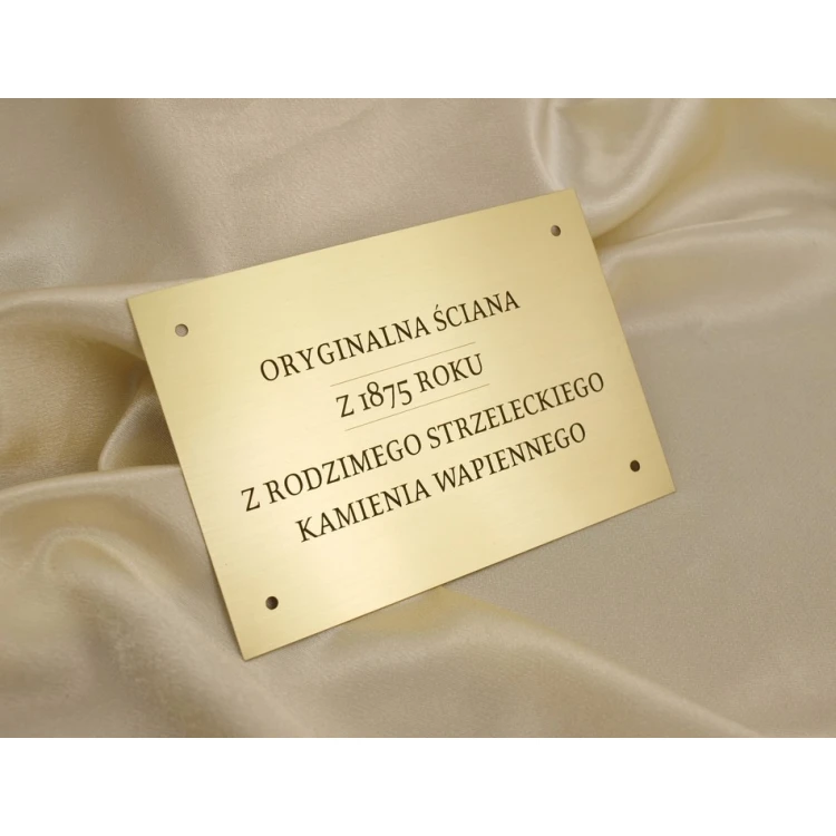Memorial Plaque - Brushed Brass with Lacquer - M011 - Size 130x90mm