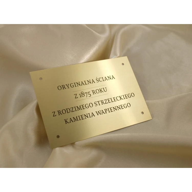 Memorial Plaque - Brushed Brass with Lacquer - M011 - Size 130x90mm