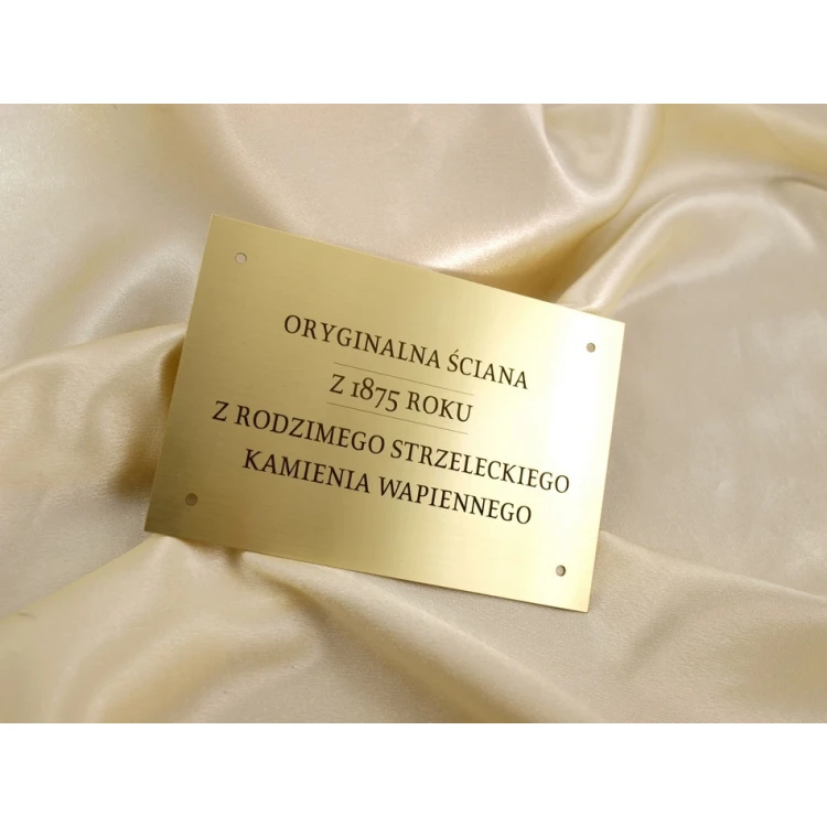 Memorial Plaque - Brushed Brass with Lacquer - M011 - Size 130x90mm