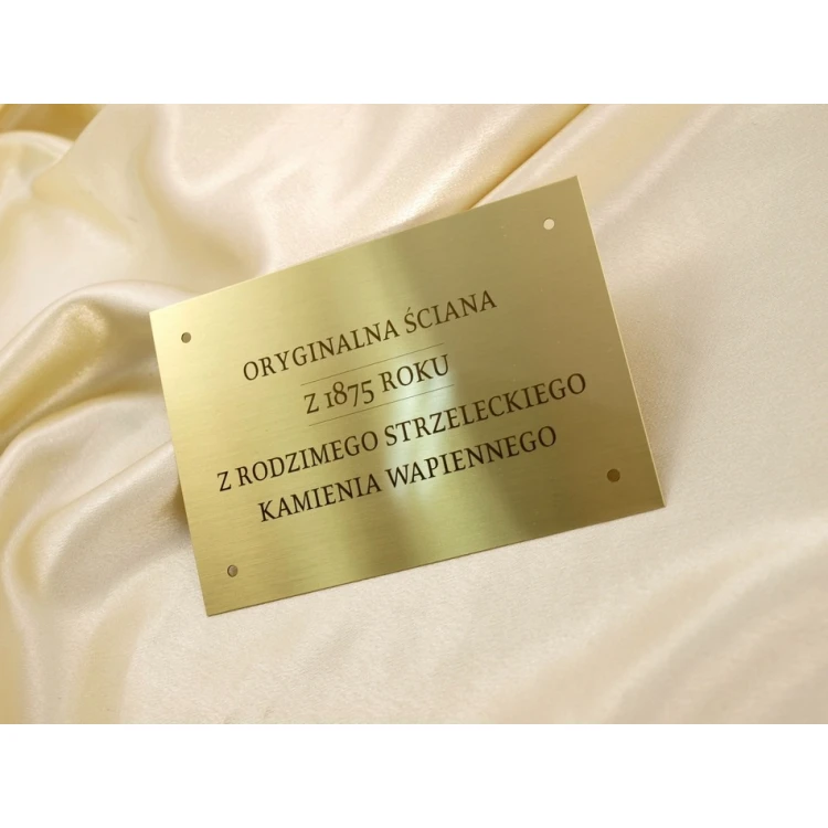 Memorial Plaque - Brushed Brass with Lacquer - M011 - Size 130x90mm
