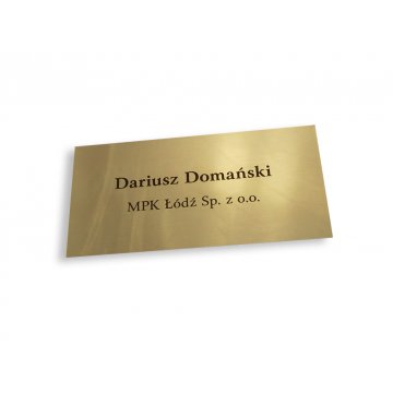 Brass Plaque with Custom Text - M009 - Size 80x40mm
