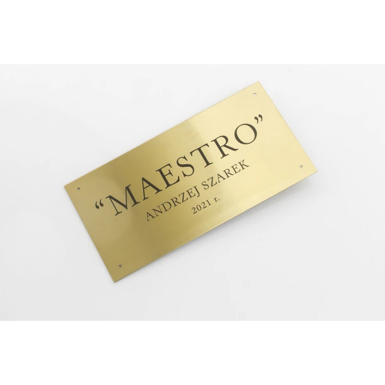Brass plaque with custom text - M012 - size 100x50mm